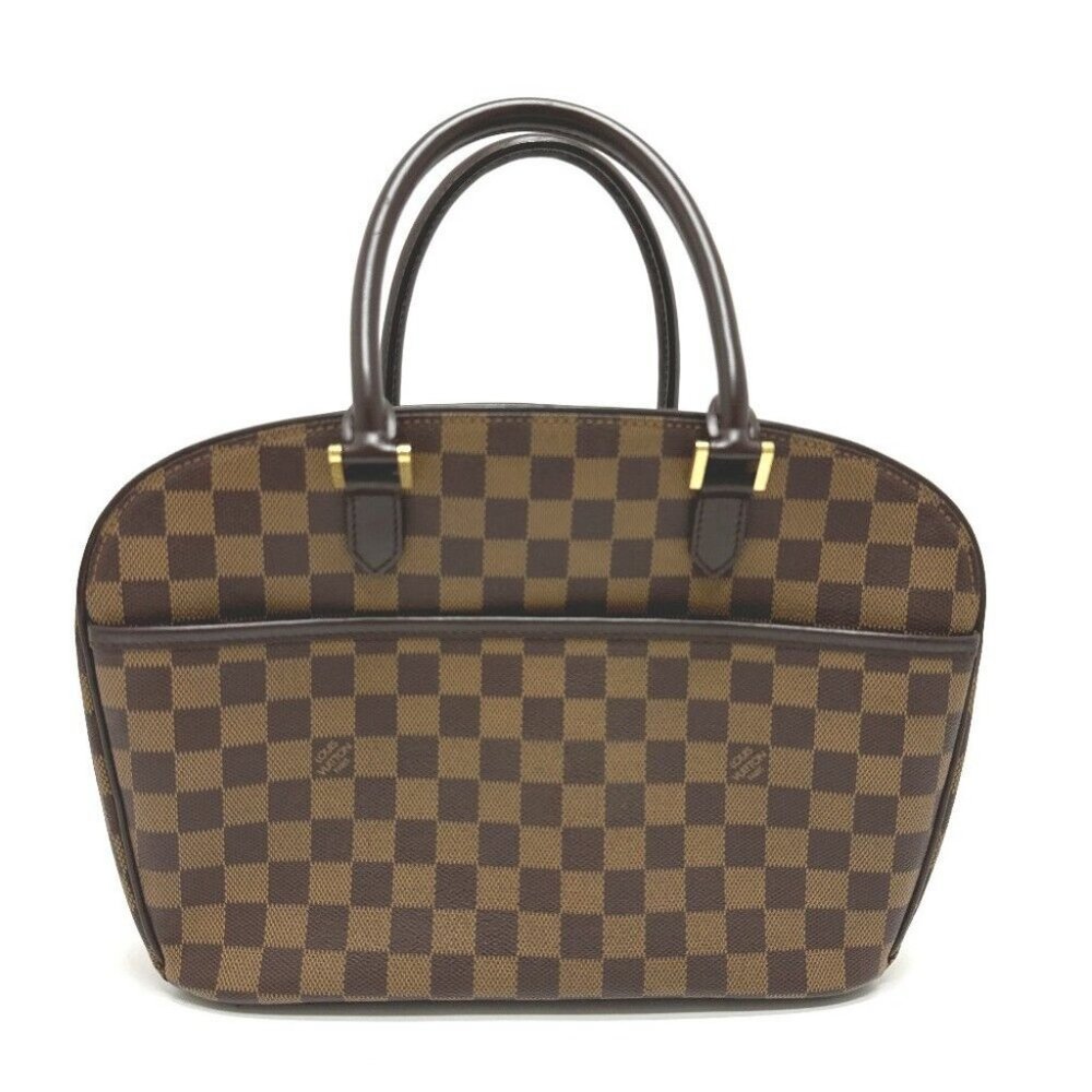 Authentic LOUIS VUITTON N51282 Damier Saria Horizontal Bag Hand Bag Damier Canva